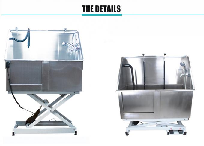 Vasca Toelettatura Cani In Acciaio Inox - Con Rubinetto, Anello Di Sicurezza, Misure 39-135 Pollici