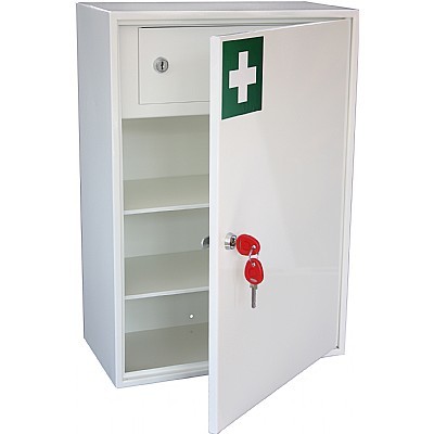 Empty Metal First Aid Cabinet , Medical Storage Cabinet With Drawer