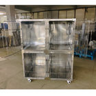 Prodotti metallici/gabbia su ordinazione robusti del cane acciaio inossidabile con 4 ruote della macchina per colata continua